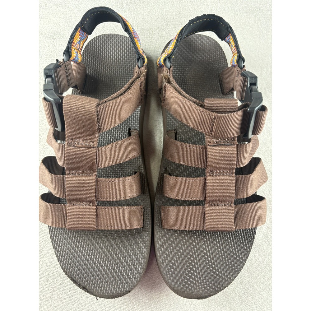 Teva Alp Sandals Brown Geometric Pattern Strappy Outdoor Hiking Mens 9 Women 11